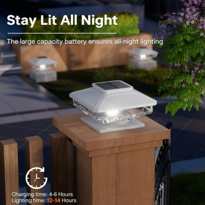 Viva Elite Solar Post Cap Lights - Premium Cold White LED (4-Pack)