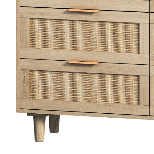 Drawers Rattan Storage Cabinet Rattan Drawer,for Bedroom,Living Room,Natural