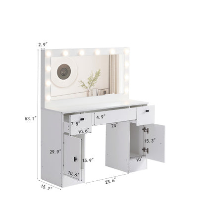 Viva Reflection Collection: Aurora White Illuminated Dresser