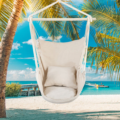 Beige Hanging Chair with Two Pillows | Viva
