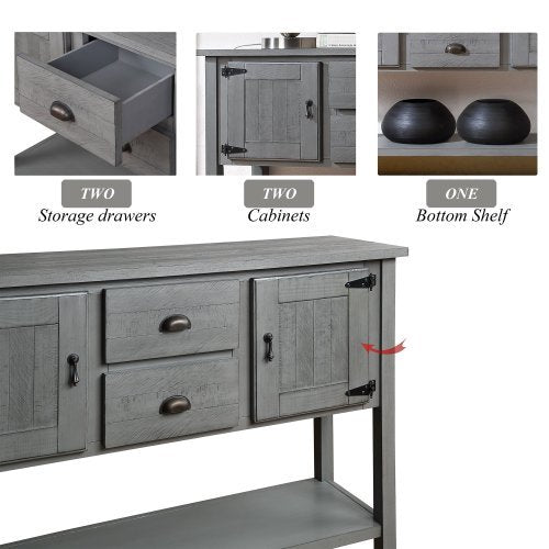 Viva Essentials: 48-Inch Solid Wood Sideboard Console Table – The Art of Elevated Simplicity