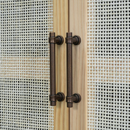 Black & Natural 60-Inch Rattan-Door Sideboard | Viva