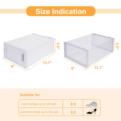 Pack Of 18PCS Moisture-Proof And Dust-Proof Simplicity White Plastic Transparent Thickened Shoe Storage Boxes