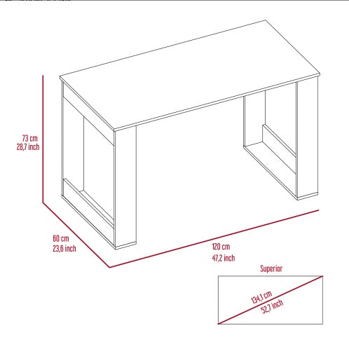 Viva Atelier Lacey Smokey Oak Rectangle Computer Desk