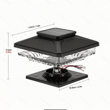 Viva Elite Solar Post Cap Lights – 6-Pack Cold White LED | Waterproof Garden Illumination