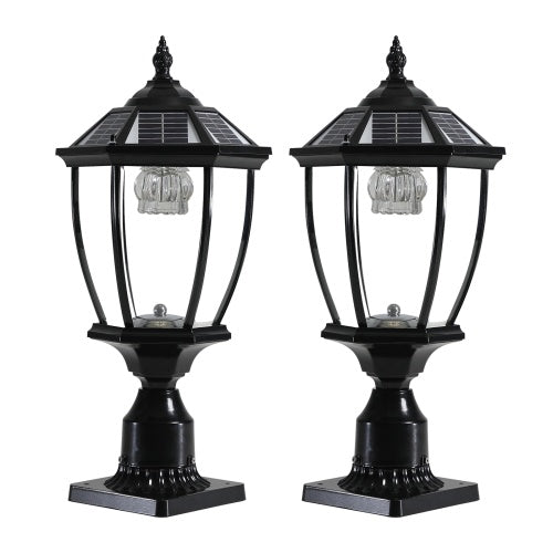 Solar Pillar Headlights with Dimmable LEDs – 2-Pack | Elegant & Energy-Efficient Outdoor Lighting