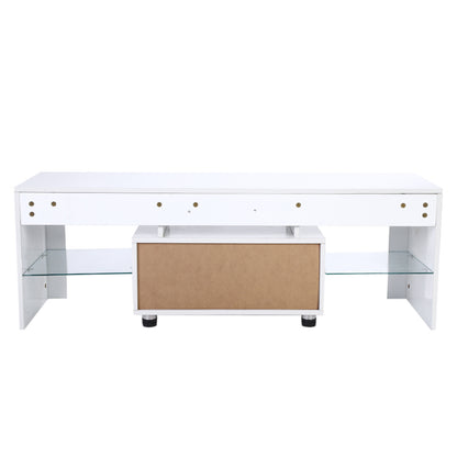 Modern TV Cabinet Unit | Entertainment Stand with LED Strip & Remote Control