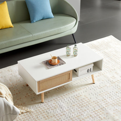 Viva Essentials: 41.34-Inch Rattan Coffee Table – A Modern Classic