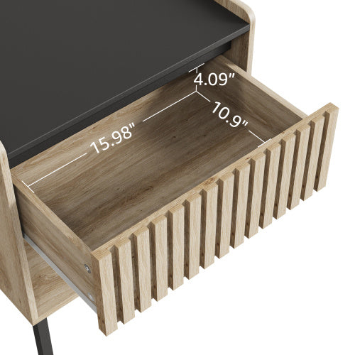 matching nightstands with drawer and open storage
