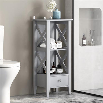 Grey Drawer Storage Rack with 2 Open Shelves | Viva