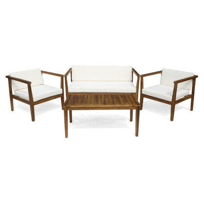Beige 4-Seater Acacia Outdoor Chat Set | Viva Verona