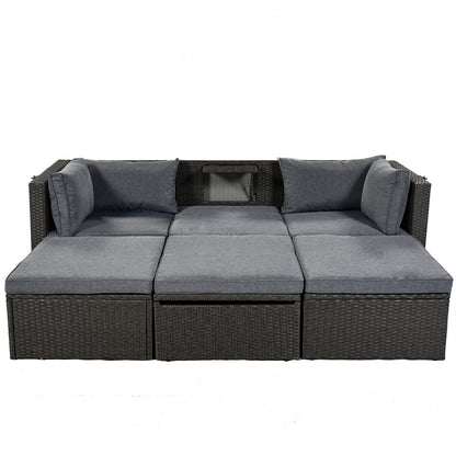 Gray U-Style Outdoor Daybed Set with Canopy | Viva