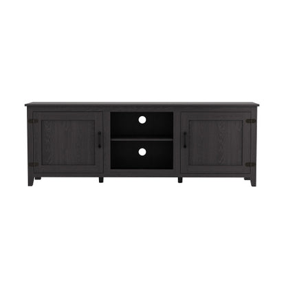 TV Stand Storage Media Console Entertainment Center,Tradition Black,with Doors