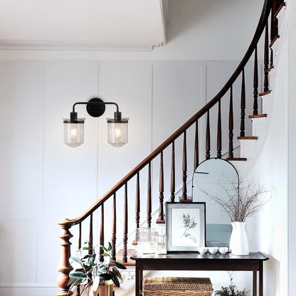 Viva Lúmina™ 2-Light Clear Glass Shade Modern Sconce – Illuminate with Sophisticated Simplicity