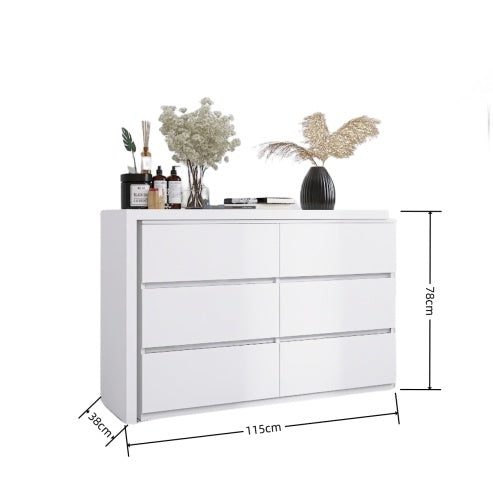 Viva Blanc Étagère 6-Drawer Chest