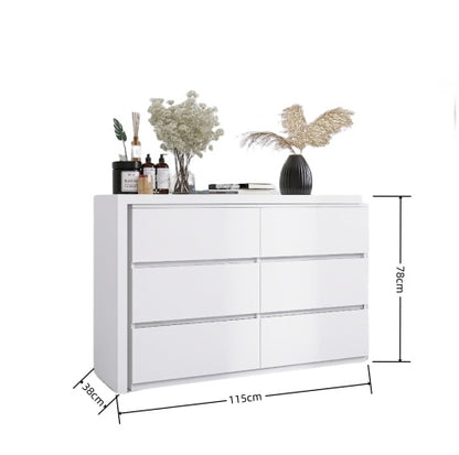 Viva Blanc Étagère 6-Drawer Chest