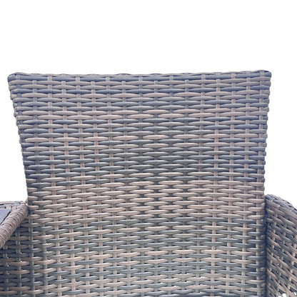 Blue & Brown Woven Patio Conversation Set with Table | Viva Marlowe