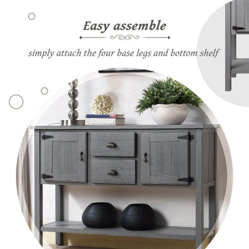 Viva Essentials: 48-Inch Solid Wood Sideboard Console Table – The Art of Elevated Simplicity