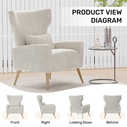 Viva Élan Collection: The Élan Aurore Velvet Wingback Accent Chair
