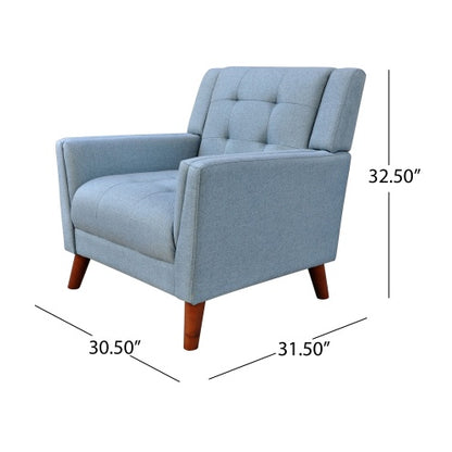 Greenmont Blue Tufted Upholstered Armchair | Viva