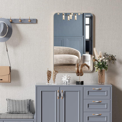 Silver 24x36 Inch Metal Rectangular Mirror