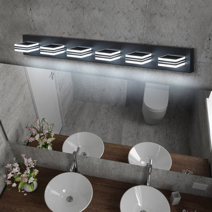 Viva Elite Modern Black Vanity Light - 6-LED Acrylic Bathroom Fixture