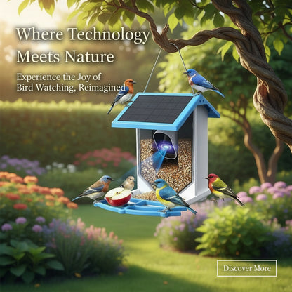 Viva Elite Smart Bird Feeder with AI Camera - Solar-Powered 4MP Wildlife Observatory