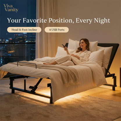 Viva Elite Adjustable Bed Base Frame — Queen | Zero Gravity, Wireless Remote, USB & Under-Bed Lighting