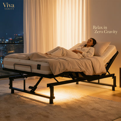 Viva Elite Adjustable Bed Base Frame Queen - Head Incline Position Couple - Lifestyle View