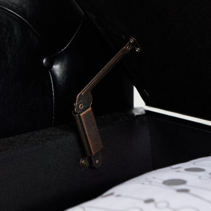 Viva Nexus Black Multifunctional Storage Rectangular Sofa Stool