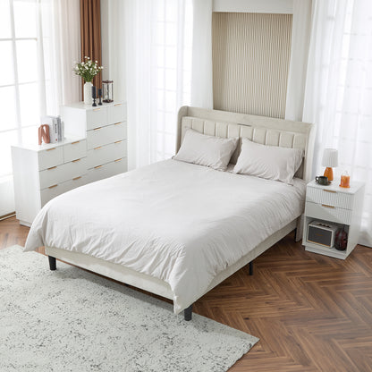 White P2 Density Board, Corrugated Surface, Five Layers And Six Drawers, Chest Of Drawers