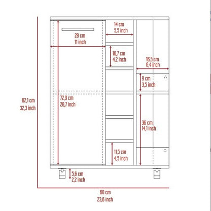 Plate Structure Dining Cabinet With Universal Wheel Trolley