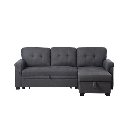 Viva Elite Slate Dark Gray Linen Sleeper Sectional Sofa - The Future of Versatile Luxury