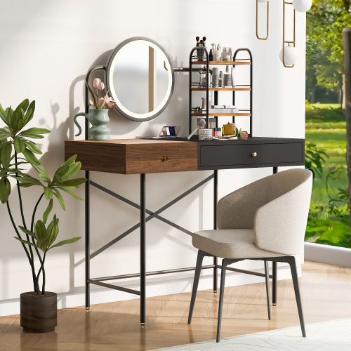 Makeup Vanity Desk with 3-Mode Lighted Mirror & Wireless Charging – The Perfect Beauty Station