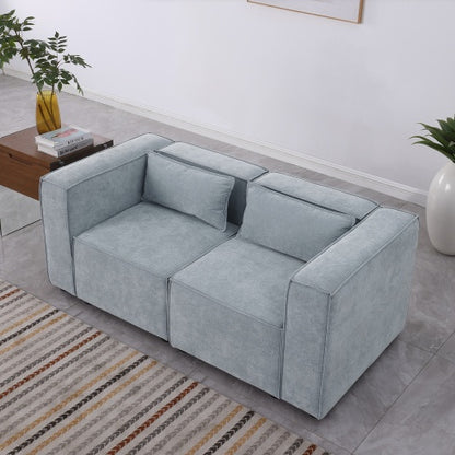 Modular Sofa – Beige or Grayish Blue Chenille | Viva Astrid