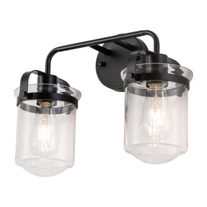 Viva Lúmina™ 2-Light Clear Glass Shade Modern Sconce – Illuminate with Sophisticated Simplicity