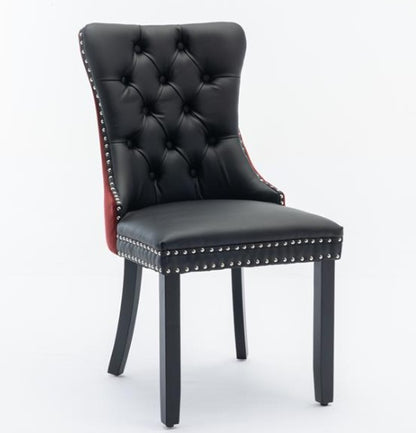 Viva Élise Tufted PU Velvet Dining Chair Set