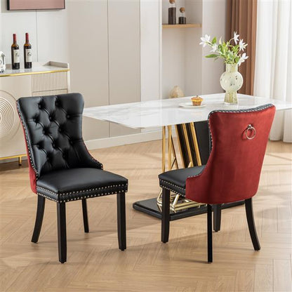 Viva Élise Tufted PU Velvet Dining Chair Set