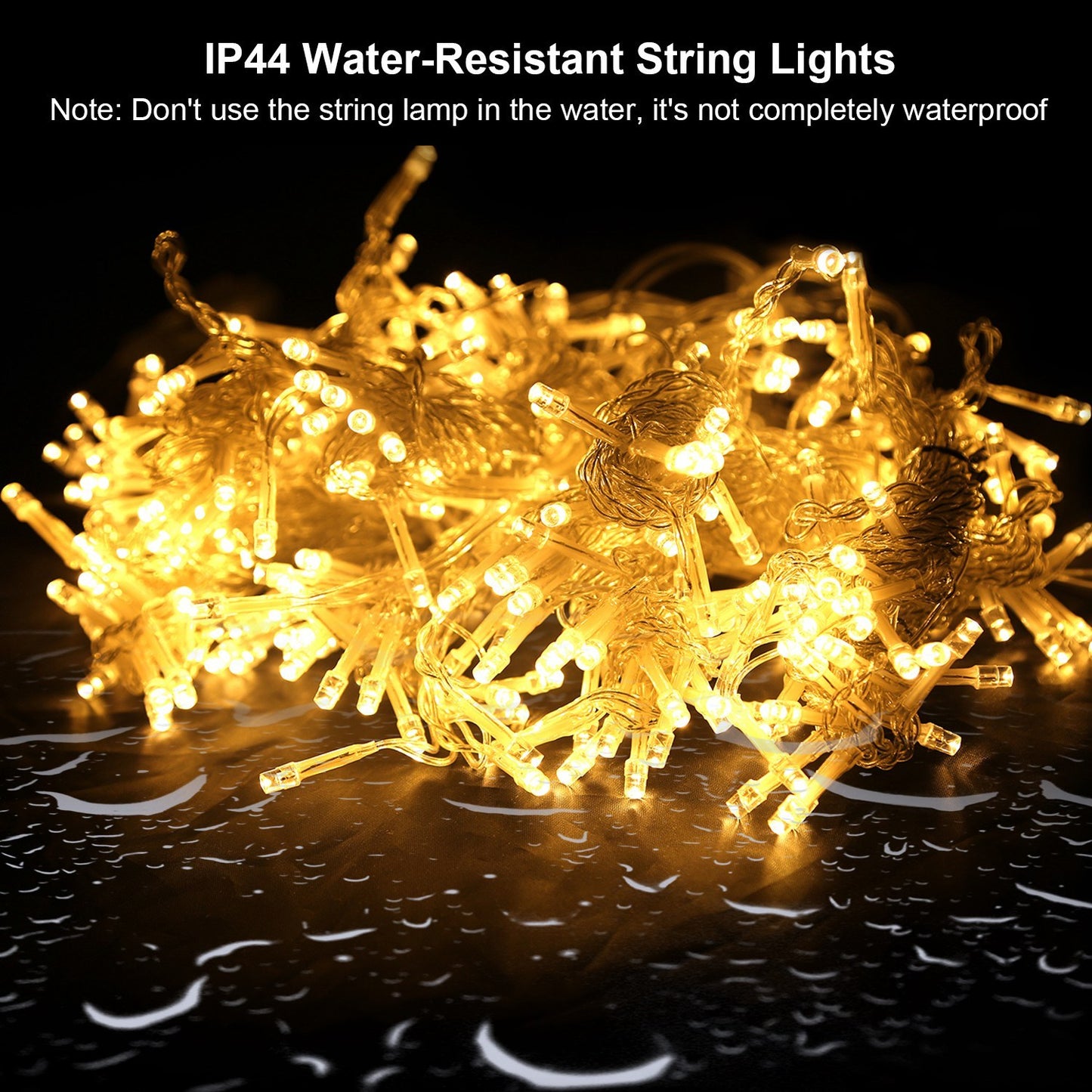Viva Elite LED Curtain String Lights - 300 LEDs 8-Mode Remote (10ft)