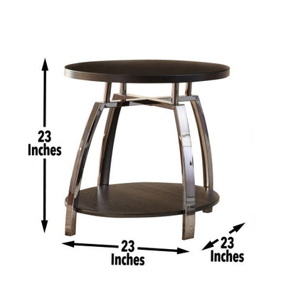 Crofton Round Cocktail Table with Casters, Black | Viva