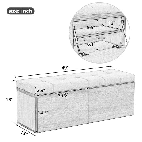 Viva Haven™ 49-Inch Storage Footstool – The Art of Hidden Comfort