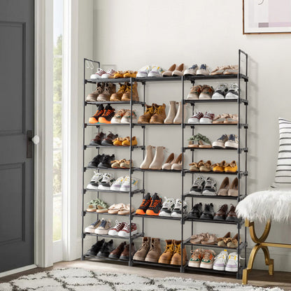 shoe and hat rack styled for closets