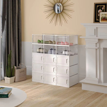 Viva Clarity™ 15-Pack Foldable Shoe Storage Containers – A Luxurious Revolution in Home Organization