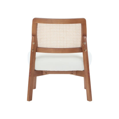 Beige & Walnut Woven-Back Lounge Chairs, Set of 2 | Viva