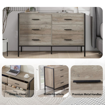 Viva Atelier Elara 6-Drawer Solid Wood Dresser
