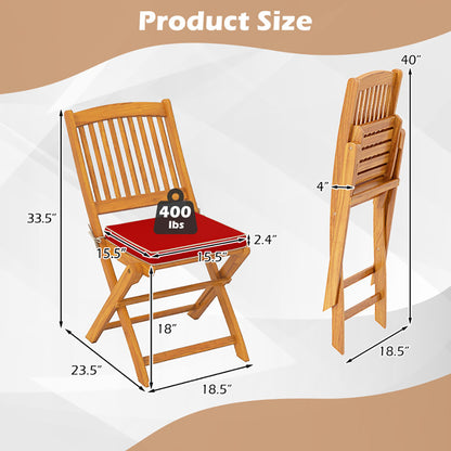 Viva Terra Acacia Folding Outdoor Chairs (Set of 2)