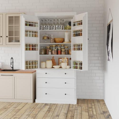Viva Smart Living Collection: 77" Farmhouse Kitchen Storage Cabinet