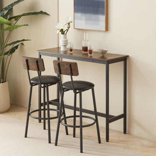 Viva Horizon Rustic Brown Bar Table Set
