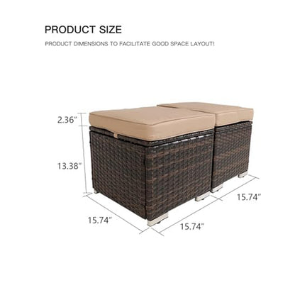 Viva Outdoor Essentials – Multipurpose Wicker Ottomans Set