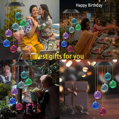 Collage of people with colorful hanging decorations and a gift box, with text 'Happy Birthday' and 'Best gifts for you'.